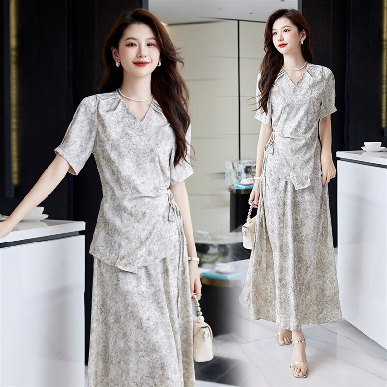 气质女神范高端套装女夏2025新款洋气时尚时髦高级感御姐套装裙，女装套装/套裙，卡杰菲