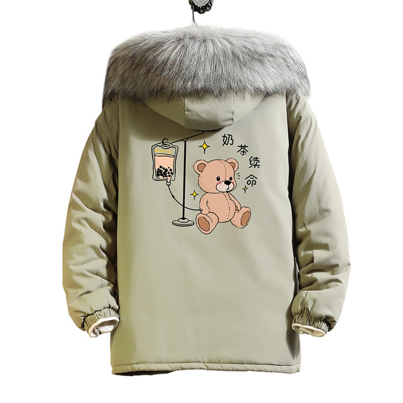 MM48194-P130冬季大毛领衣男士大码加厚袄男服砖墙,男装棉衣,电商A040A