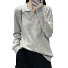 秋冬季新款百搭显瘦时尚POLO领羊毛衫，女装羊毛衫，温贝羊绒