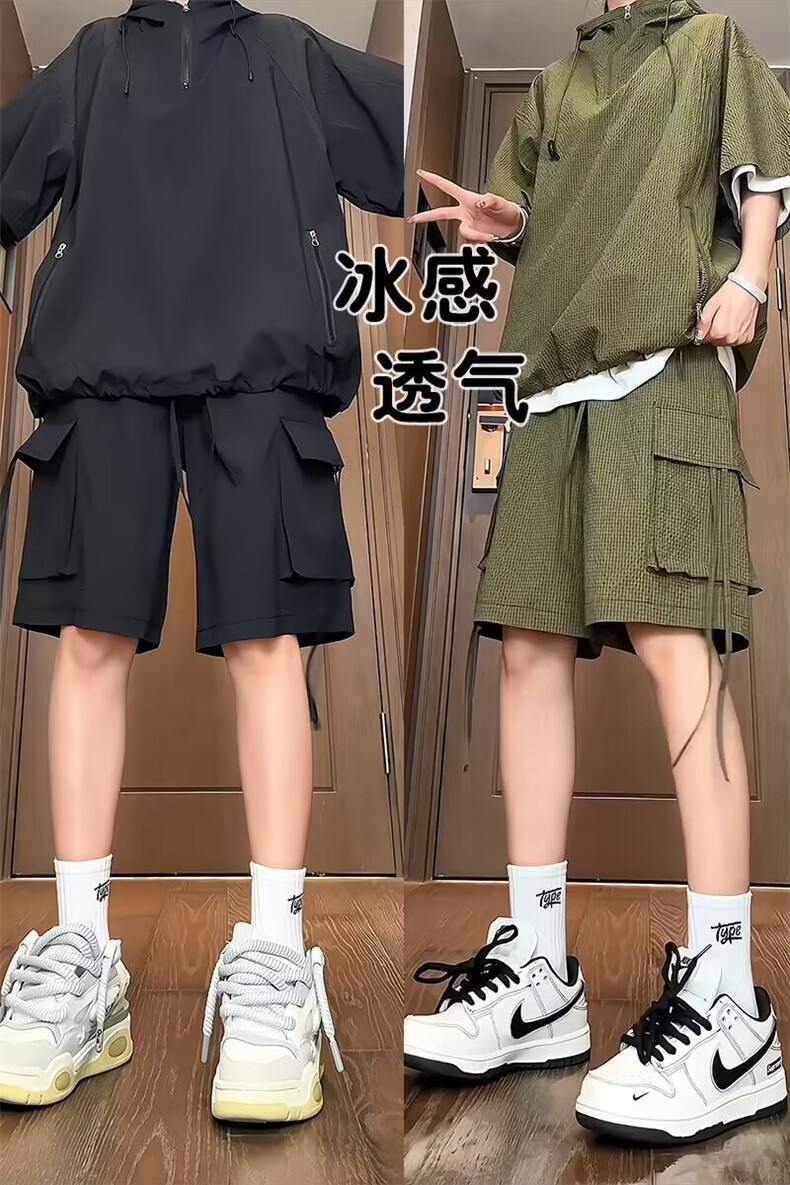 量大优供视频泡泡纱夏款工装短裤男CP72-特p25,男装休闲裤,电商B371