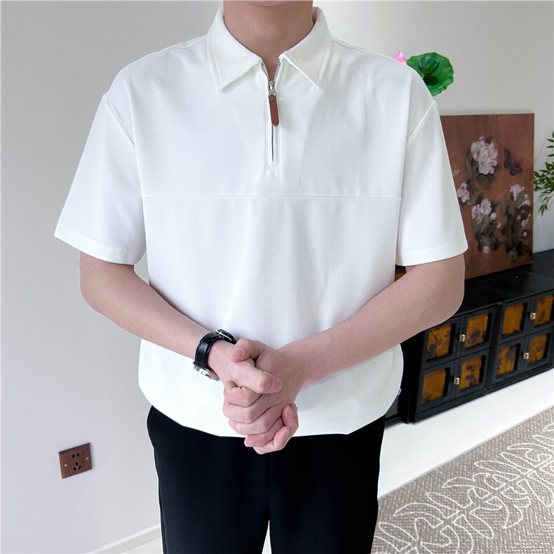 夏季宽松男翻领短袖T恤POLO衫纯色A110-P50,男装T恤,星座1012-1