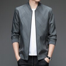 男士休闲外套棒球领2023新款中年夹克衫男装上衣爸爸春秋季潮，男装夹克，电商B212（原钱塘6029）