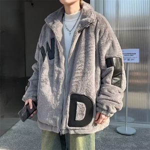 SK60-P58 羊羔毛外套女2025秋冬新款保暖宽松加厚棉衣情侣潮牌图片