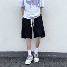 玲珑条设计感男2024新款情侣款百搭休闲运动五分裤K5219-P32，男装牛仔裤，星座412-2