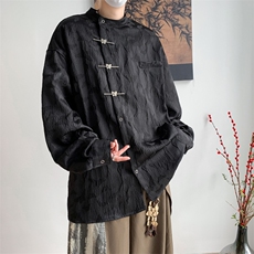 F237-P52夏季复古小众衬衣外套2024新款新中式长袖衬衫男现货，男装衬衫，星座512-6