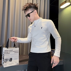 德绒打底衫男款2025新款秋冬季男生美式男士长袖t恤8018-P38控68，男装T恤，电商C208