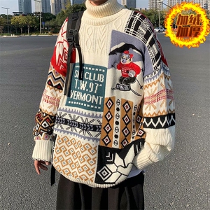 1506-1/MA146-11/P65秋冬季新款圣诞毛衣男女港风复古慵懒风宽图片