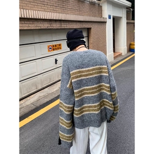 JY319-P44 圆领毛衣针织衫男潮牌帅气秋冬季打底衫图片