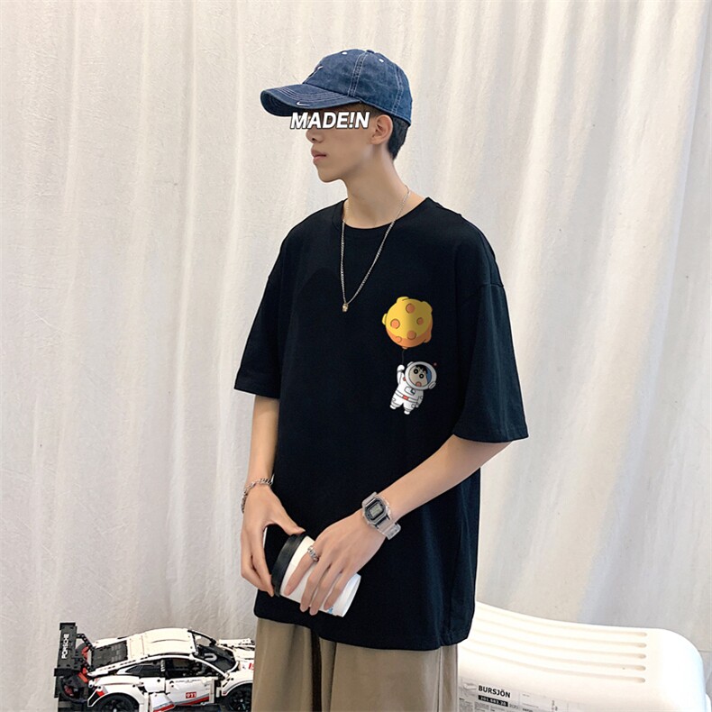 ！春夏新款纯棉宽松短袖T恤男士情侣体恤衫男DX01-P20图片