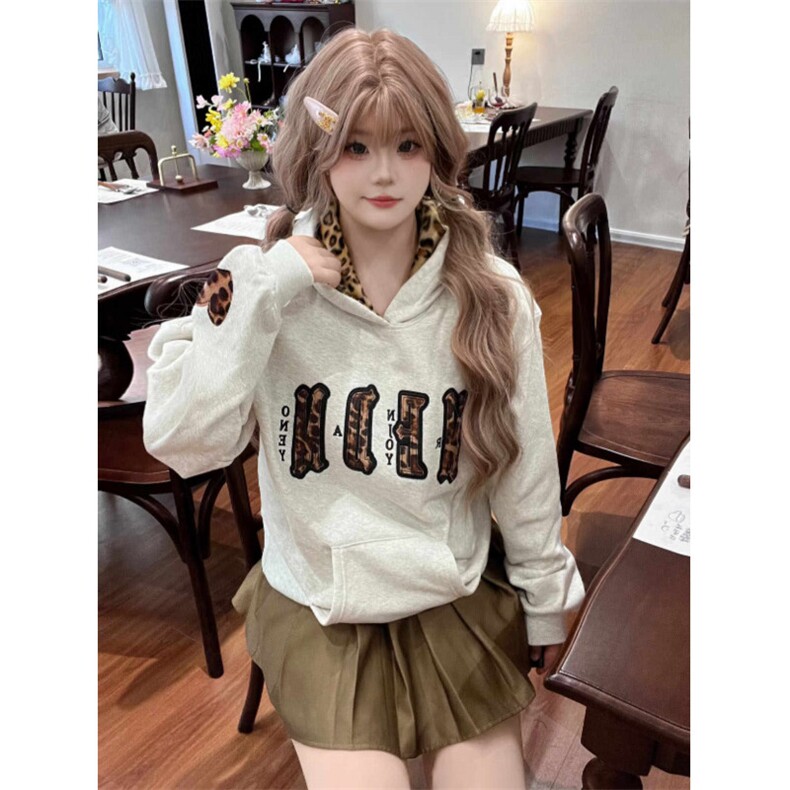 1506-1/W豹纹加绒78781/P56新款宽松情侣上衣豹纹刺绣连帽卫衣男,男装卫衣,星座1506-1