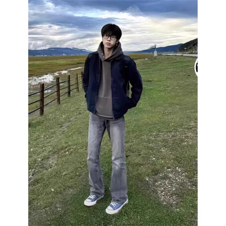 cleanfit短款正肩工装外套男春秋款美式复古水洗高警官底特律夹克,男装夹克,星座908-1