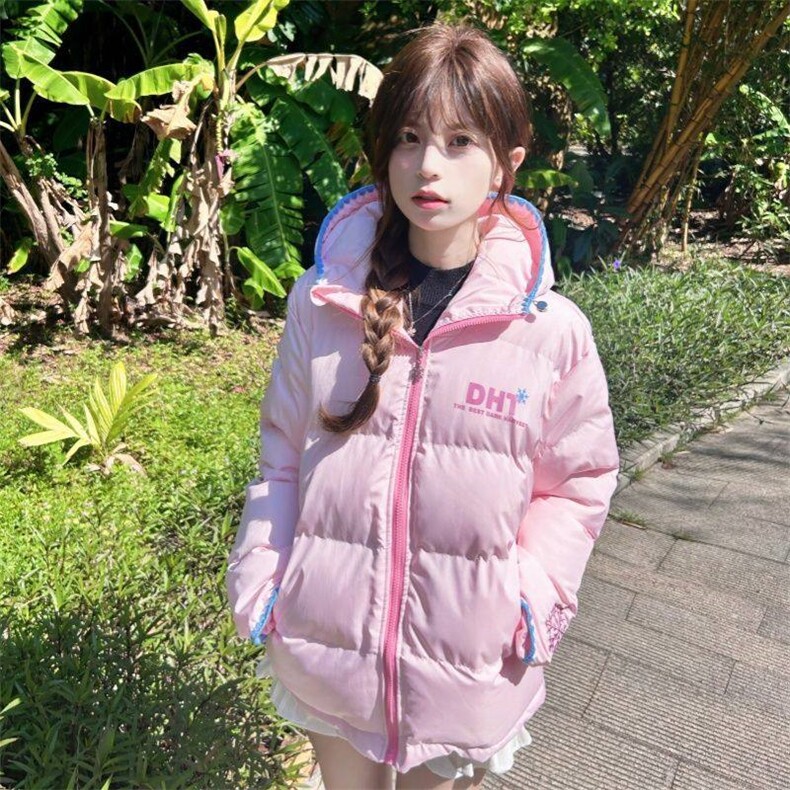 1506A/G79210/P94美少女感独特好看减龄设计粉色连帽棉服,男装棉衣,星座1506A