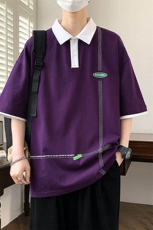 84067-P40港风衫短袖T恤男款夏季新款韩版纯棉潮流洋气翻领，男装T恤，电商D310B