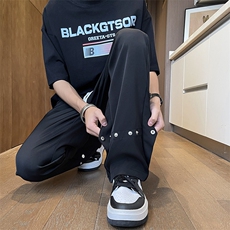 美式高街hiphop冰丝铆钉微喇休闲裤货号K2425P55，男装休闲裤，电商A063