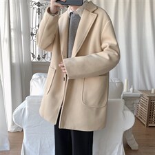 N2075/P90新款冬季男士呢大衣男中长款男呢料韩版潮呢子外套风衣图片