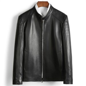 L12A19176男士皮衣夹克外套立领修身短款真皮绵羊皮机车皮衣P450,男装皮衣,电商B360