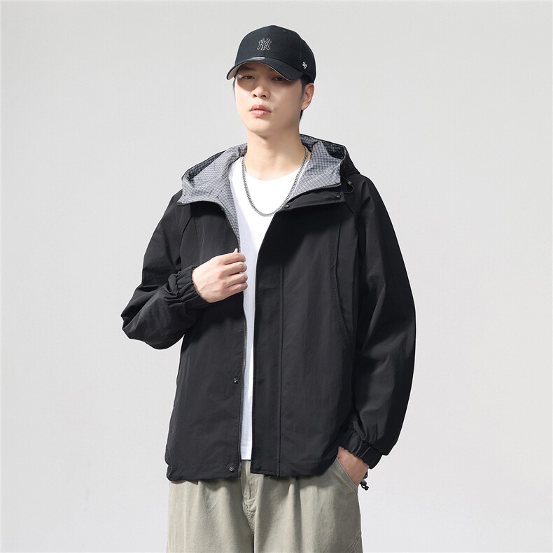 2025款老钱风三防双面穿夹克美式复古连帽外套F0982-P115控229,男装夹克,电商D215