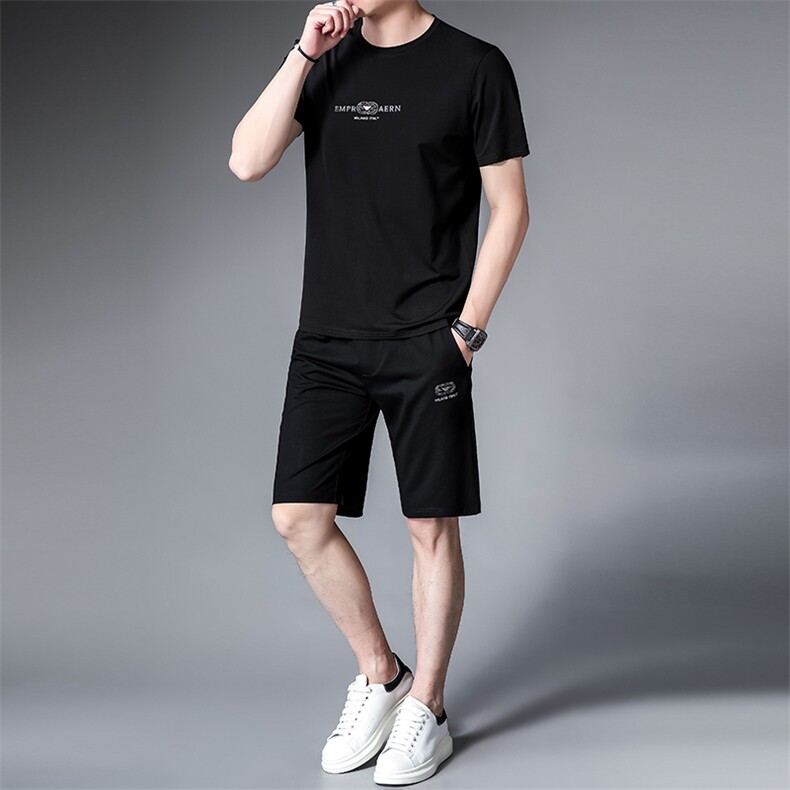 中老年运动套装男夏季短袖短裤运动服时尚休闲polo衫爸爸夏装套装,男装T恤,电商B212（原钱塘6029）