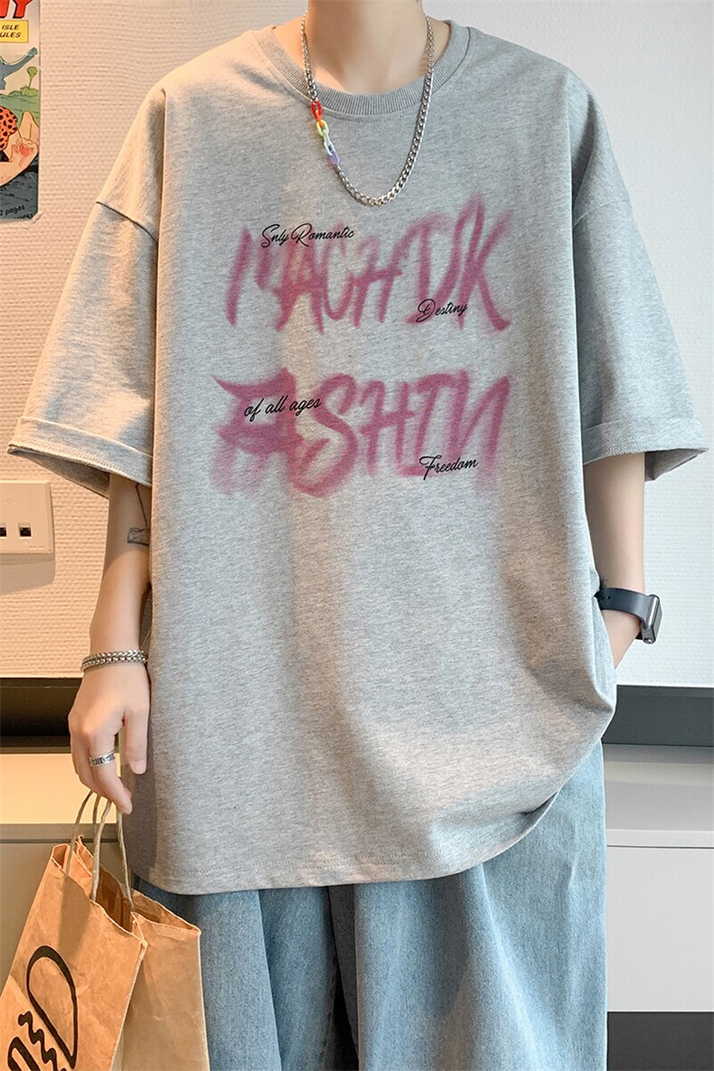 已注册/夏季内景重磅复古休闲短袖T恤男潮宽松打底衫DT00173/P25,男装T恤,电商B316