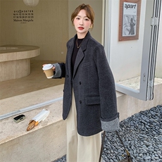 黑色高级感轻熟风90羽绒服女2025冬季新款韩系气质淡人西装外套，女装羽绒服，2C176
