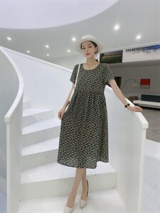 【现货】夏季新款 韩版宽松显瘦碎花连衣裙图片