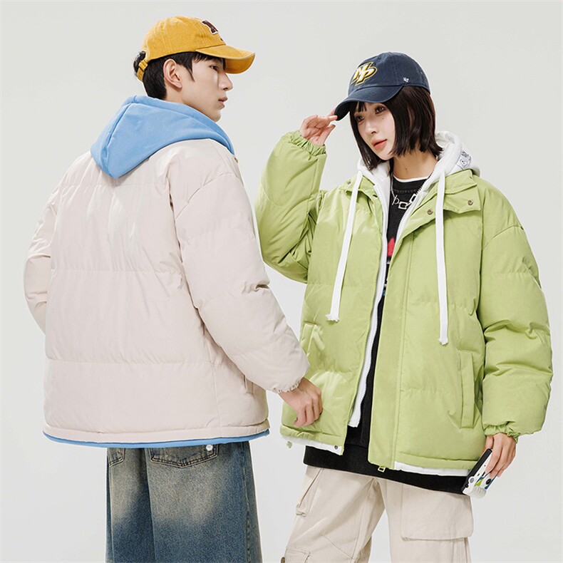 2025冬季棉衣男情侣时尚百搭棉服宽松日系假两件外套8062-P60,男装棉衣,星座1402-1