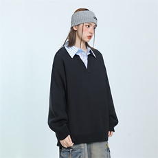 立体美式复古设计感假两件毛衣秋冬新款宽松上衣CS0037，男装针织衫/毛衣，星座1206（原A206）