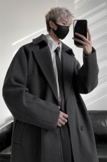 美式潮流毛呢大衣男中长款呢子风衣英伦雅痞男装外套MN3457/P100，男装毛呢大衣，电商B316
