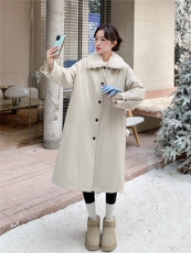 超好看羊羔毛拼接羽绒服女2025冬季新款女装工装保暖加厚派克服潮，女装羽绒服，慧尚依恋