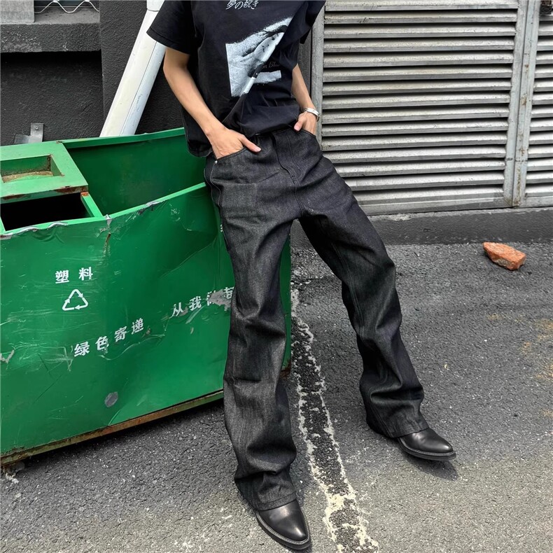1506/QN0180/P56小众美式复古牛仔裤男潮牌休闲宽松直筒拖地长裤,男装牛仔裤,星座1506
