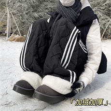 2025冬季美式条纹葫芦格设计加绒外穿棉裤B315-K25905JR-p65控89，男装棉裤，电商B315