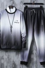 抖音神款秋季男士休闲运动套装卫衣套装潮流纯色衣服男TZ610-P35，男装套装，星座301D(原星座1004-8）