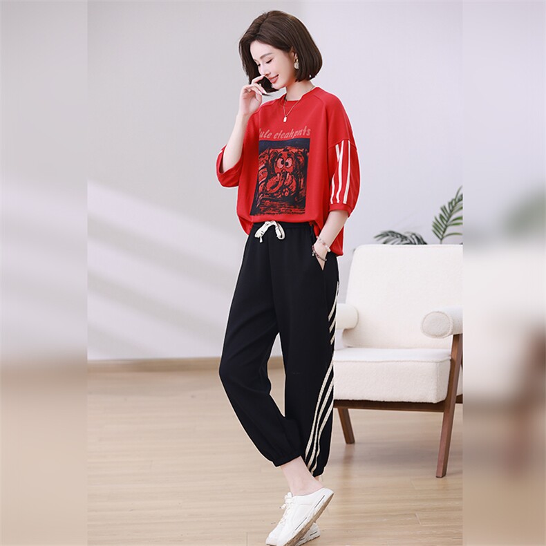 时尚休闲女装套装宽松显瘦运动风两件套舒适百搭潮流款,女装套装/套裙,叶笙衣