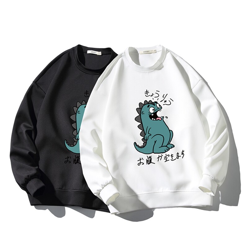 2021秋新款白底平铺卡通印花卫衣面料：100%聚酯纤维W5050-P28，男装卫衣，电商A001