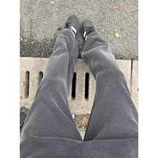水洗做旧卫裤男女春秋季重磅垂感阔腿慵懒风复古百搭休闲裤WK382，男装休闲裤，星座302B-2