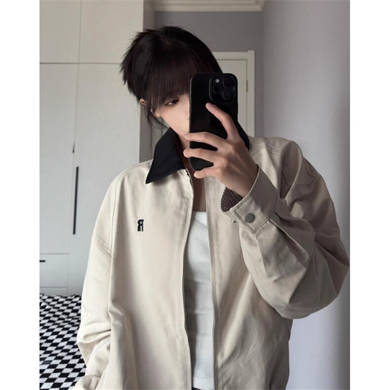 复古棒球服外套女春秋2025新款巨好看早秋季开衫夹克上衣J8325,男装夹克,星座1116A（原606A-3）