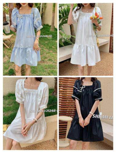 重工穿珠韩版连衣裙，女装连衣裙，奢米丽