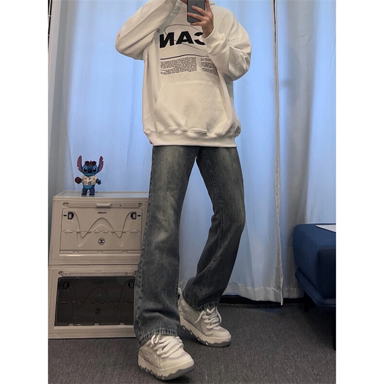 美式hiphop牛仔裤修身直筒微喇叭裤68,男装牛仔裤,星座310A-4