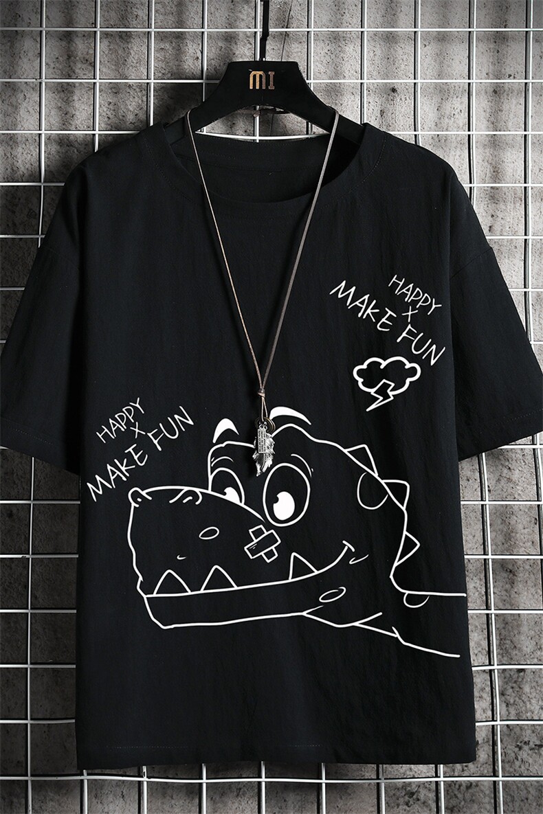 YT26136-P30亚麻短袖t恤男大码五分袖男宽松七分袖网格挂拍,男装T恤,电商A040A