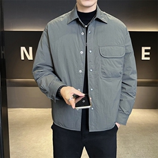 90新标2025设计款简约休闲翻领轻薄保暖羽绒服外套75381-P198，男装羽绒服，电商A413