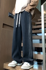 侧面撞色拼接秋冬美式复古怀旧百搭高街长裤A158-NZK088-P48，男装休闲裤，电商A158