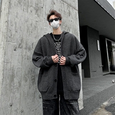 针织开始男士韩版潮流帅气百搭文艺连帽2025春季ins毛衣MZ783-P64，男装针织衫/毛衣，星座412-3