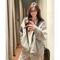 抖音得物高品质二开26春装美式重磅宽松结构双面连帽卫衣外套W68，女装短外套，电商A486-1