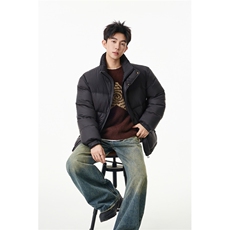 90%绒新标有报告立领撞色韩版宽松羽绒服外套Y988/P350现货，男装羽绒服，星座202