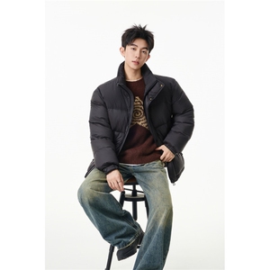90%绒新标有报告立领撞色韩版宽松羽绒服外套Y988/P350现货图片