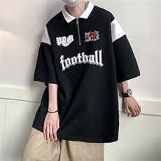 250G纯棉夏季美式复古POLO衫男潮流宽松短袖XP3185-P45控68，男装Polo衫，电商B370