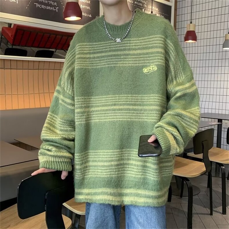 美式街头设计感圆领毛衣男慵懒风休闲针织衫M8807P48,男装针织衫/毛衣,星座1116-2