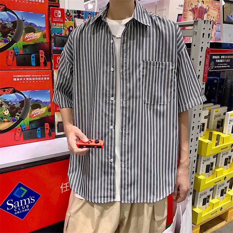 短袖衬衫春款男港风潮流C017P30,男装衬衫,星座1116-2