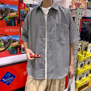 短袖衬衫春款男港风潮流C017P30图片
