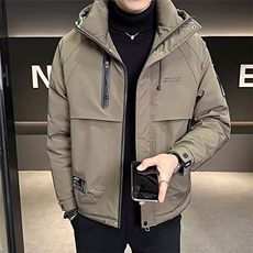 冬季新款男士棉衣外套加厚保暖连帽工装夹克潮流百搭休闲冲锋衣男，男装夹克，星座506A